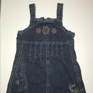 Denim dress with floral embroidery